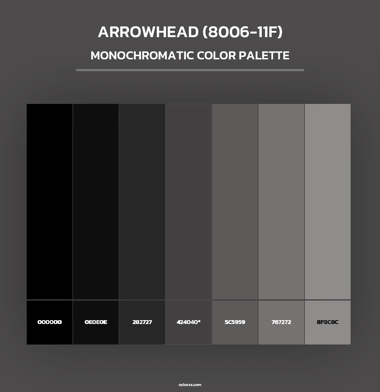 Arrowhead (8006-11F) - Monochromatic Color Palette