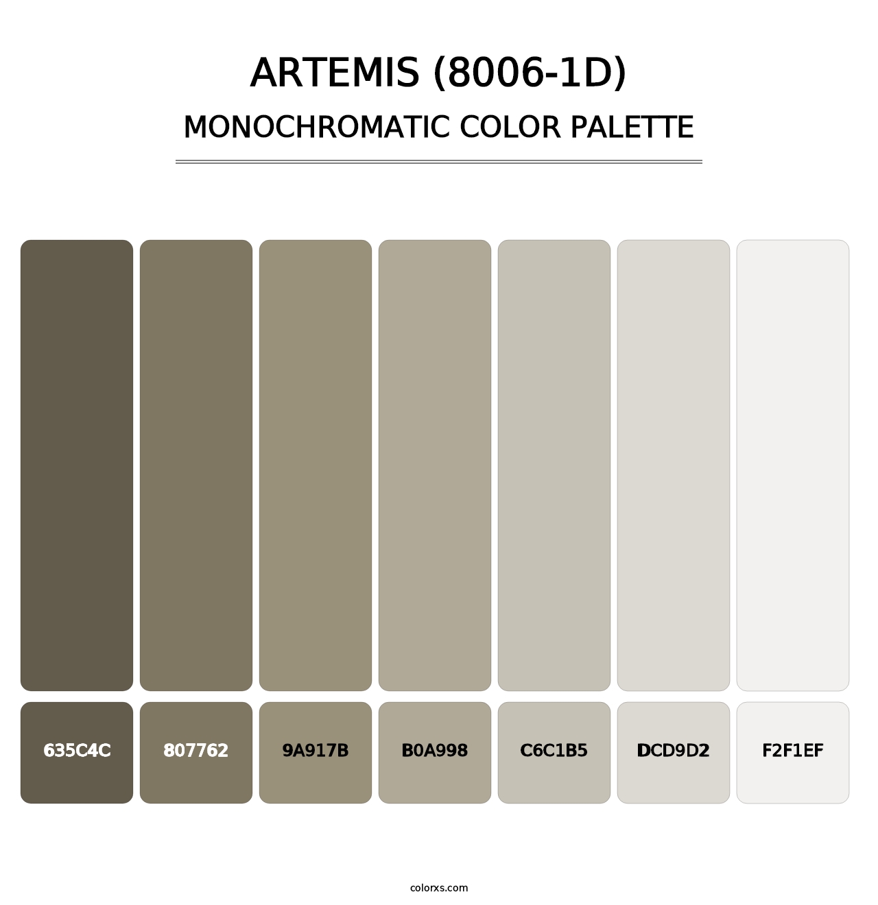Artemis (8006-1D) - Monochromatic Color Palette