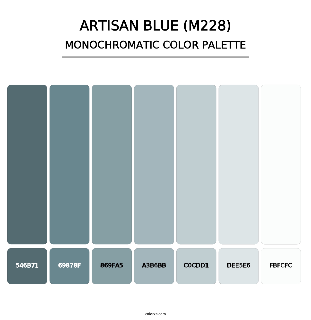 Artisan Blue (M228) - Monochromatic Color Palette
