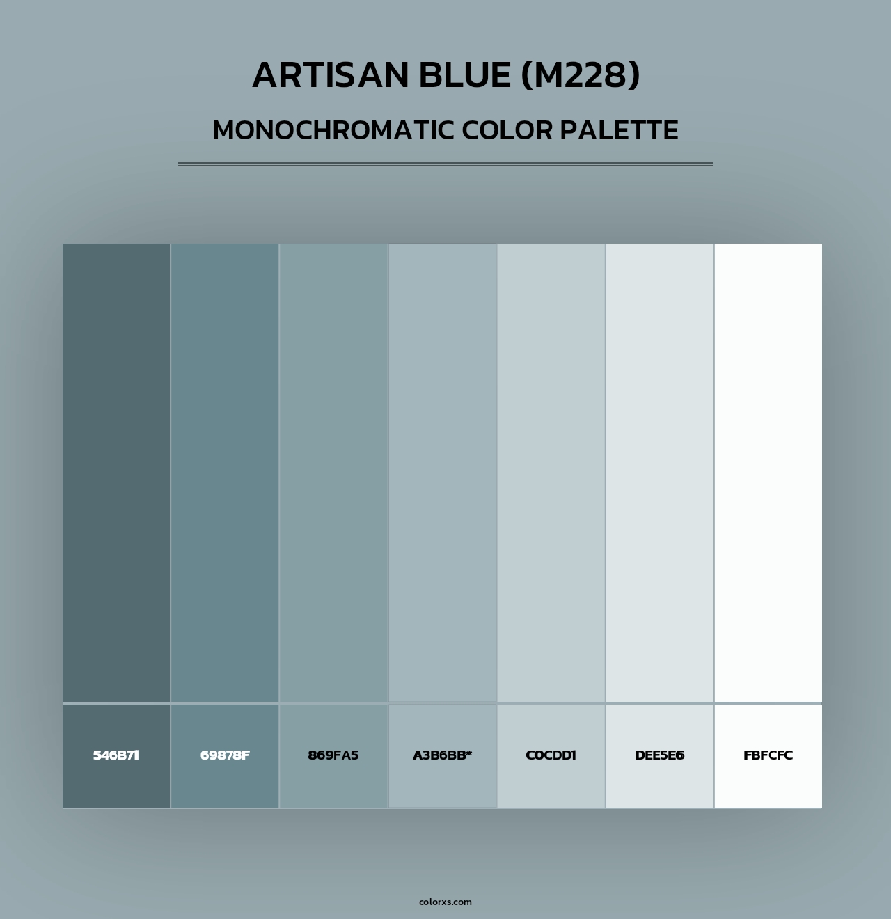 Artisan Blue (M228) - Monochromatic Color Palette