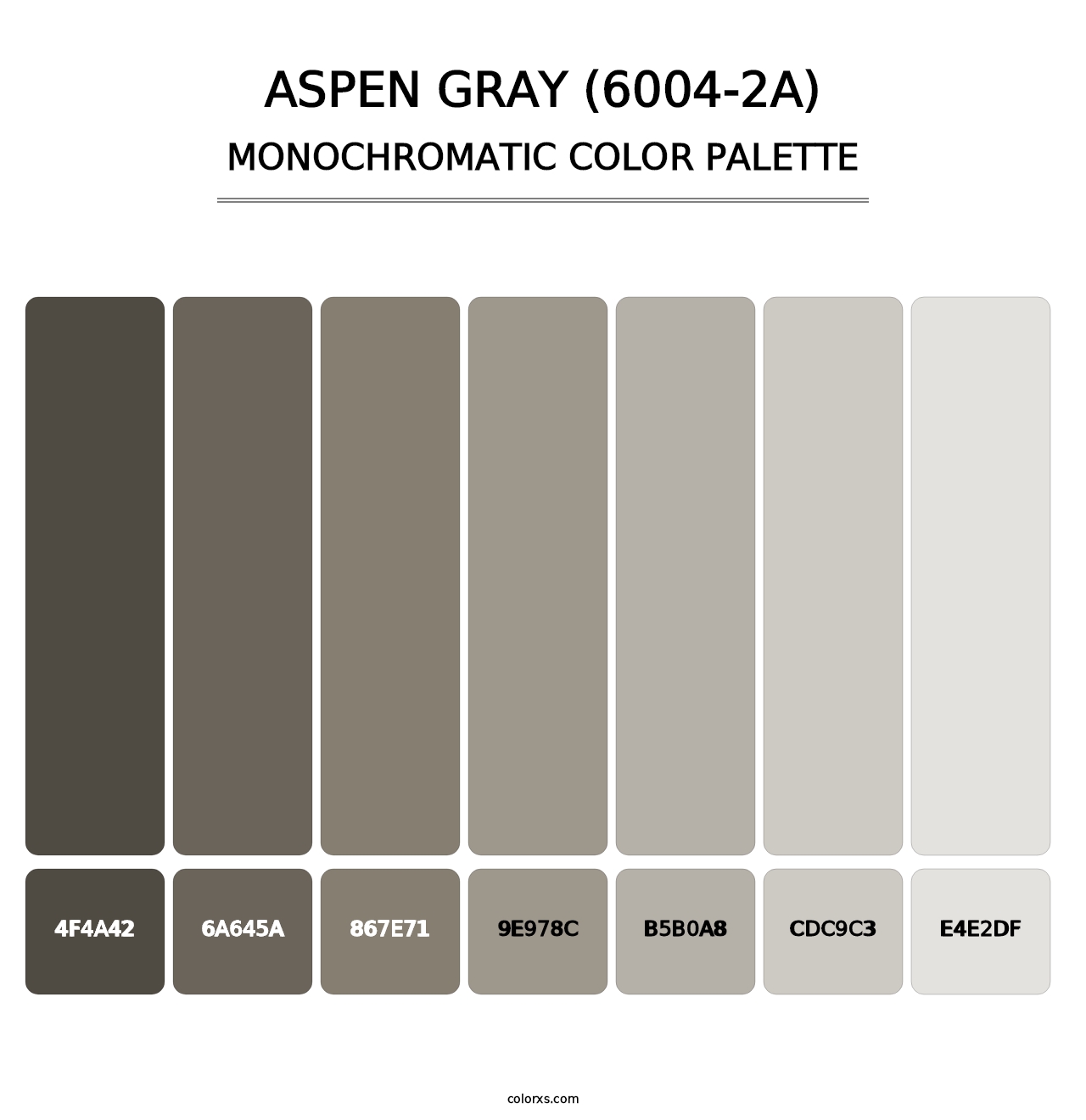 Aspen Gray (6004-2A) - Monochromatic Color Palette