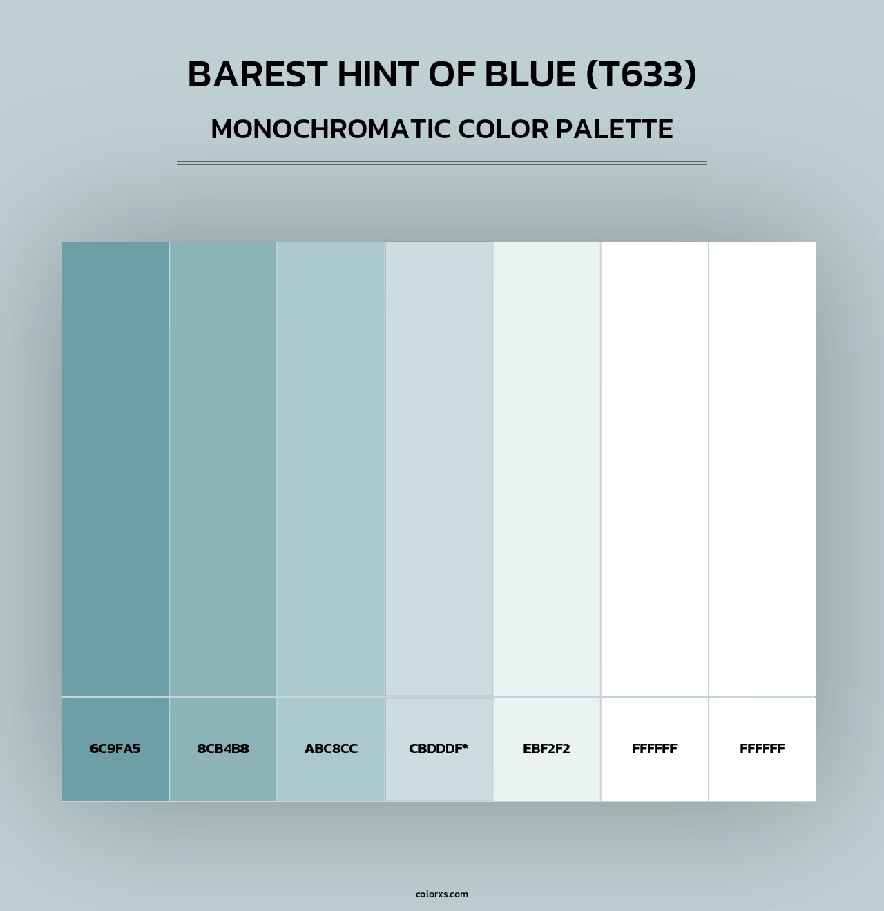 Barest Hint of Blue (T633) - Monochromatic Color Palette