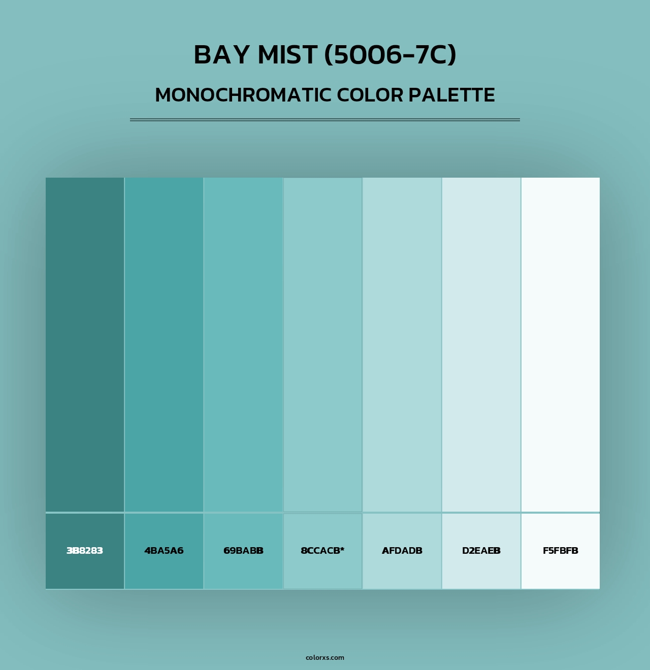 Bay Mist (5006-7C) - Monochromatic Color Palette