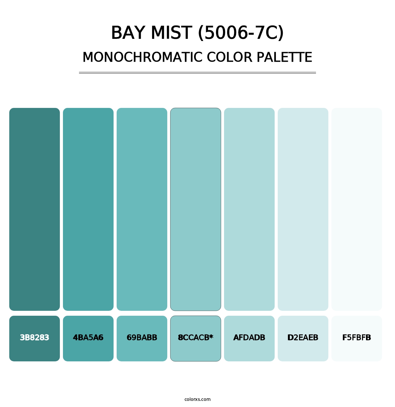 Bay Mist (5006-7C) - Monochromatic Color Palette
