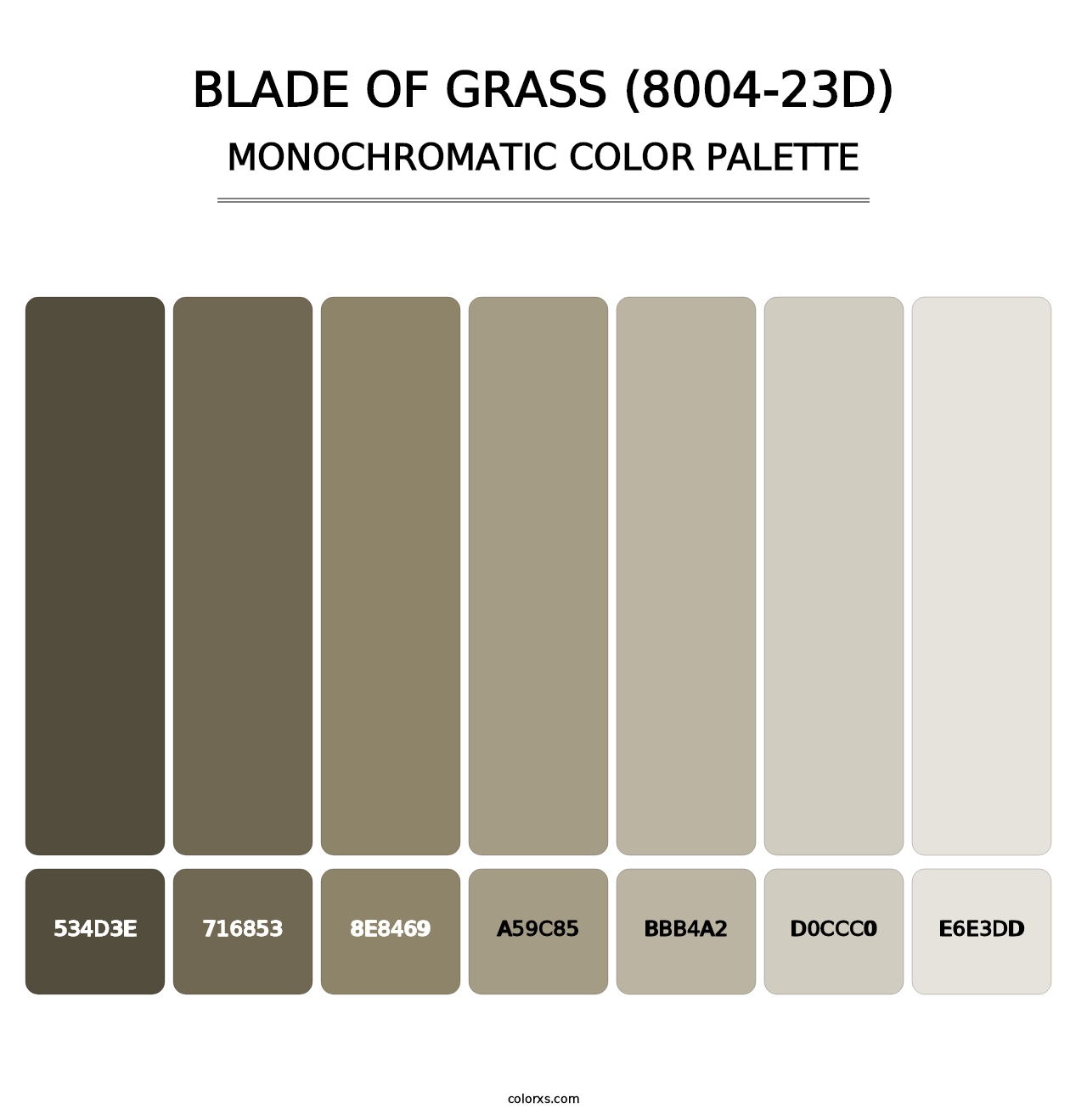 Blade of Grass (8004-23D) - Monochromatic Color Palette