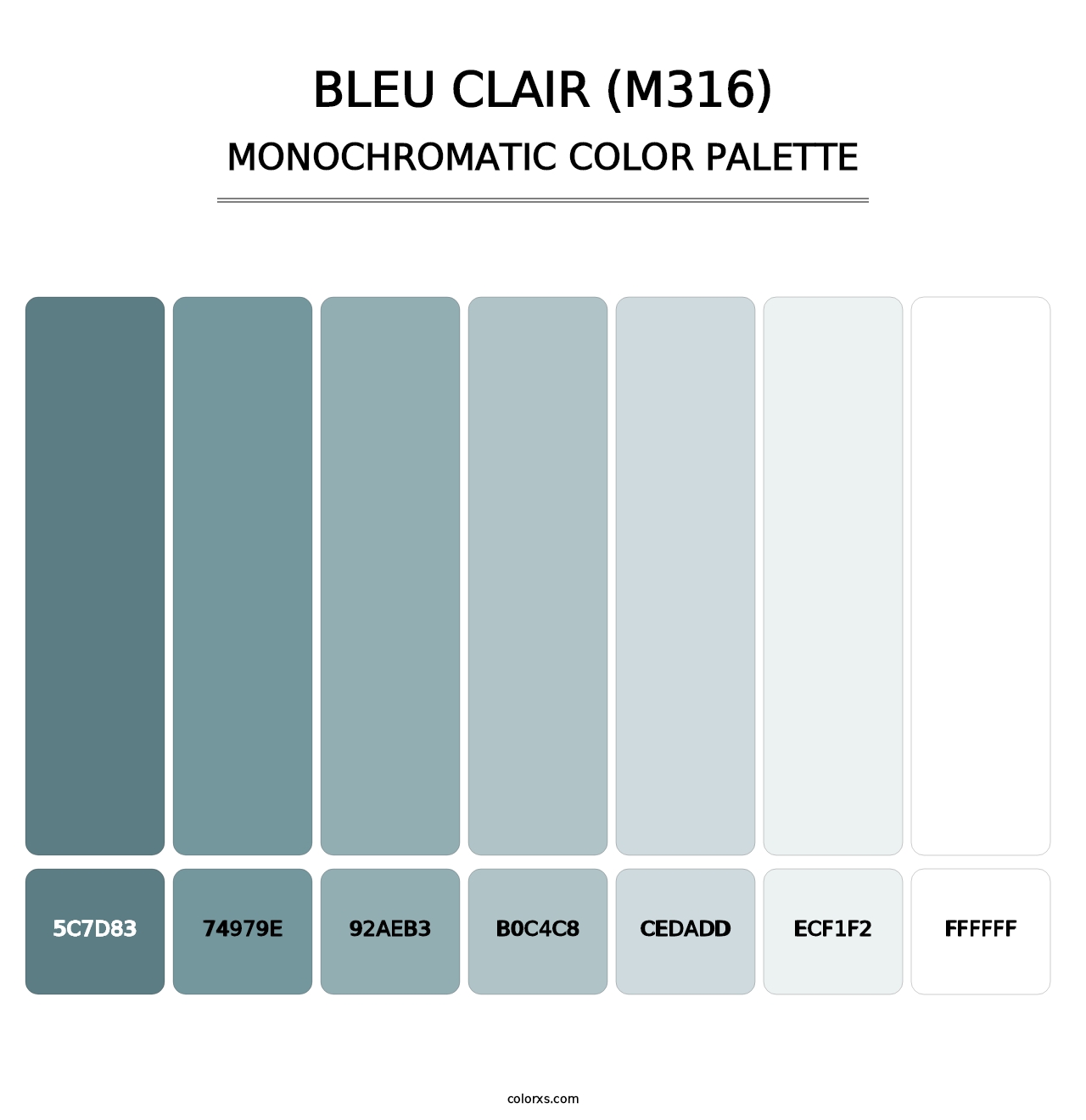 Bleu Clair (M316) - Monochromatic Color Palette