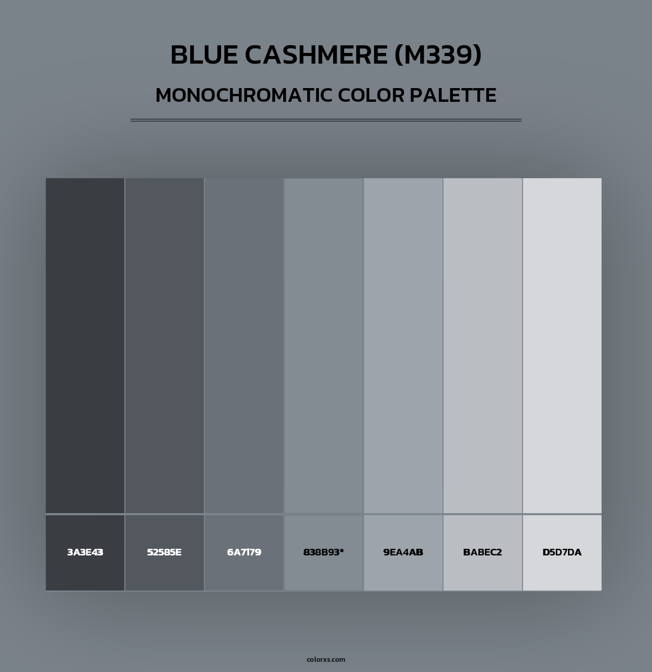 Blue Cashmere (M339) - Monochromatic Color Palette