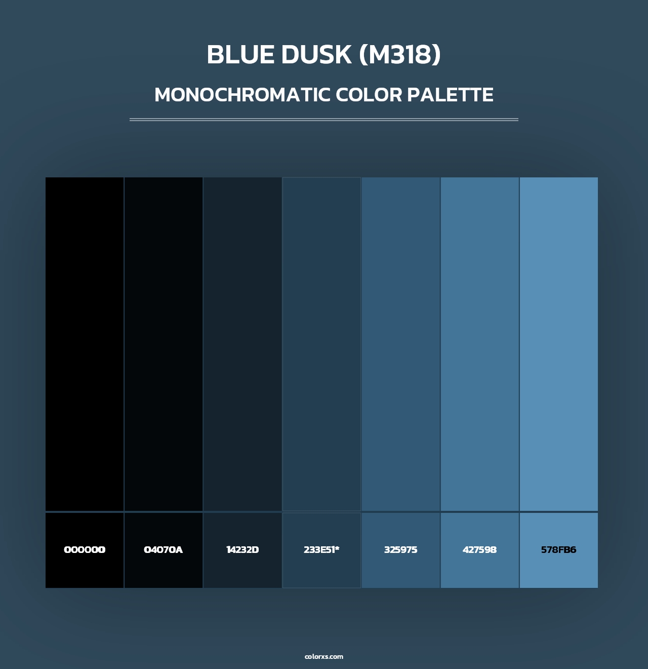 Blue Dusk (M318) - Monochromatic Color Palette