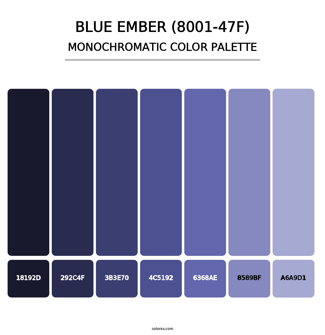 Blue Ember (8001-47F) - Monochromatic Color Palette