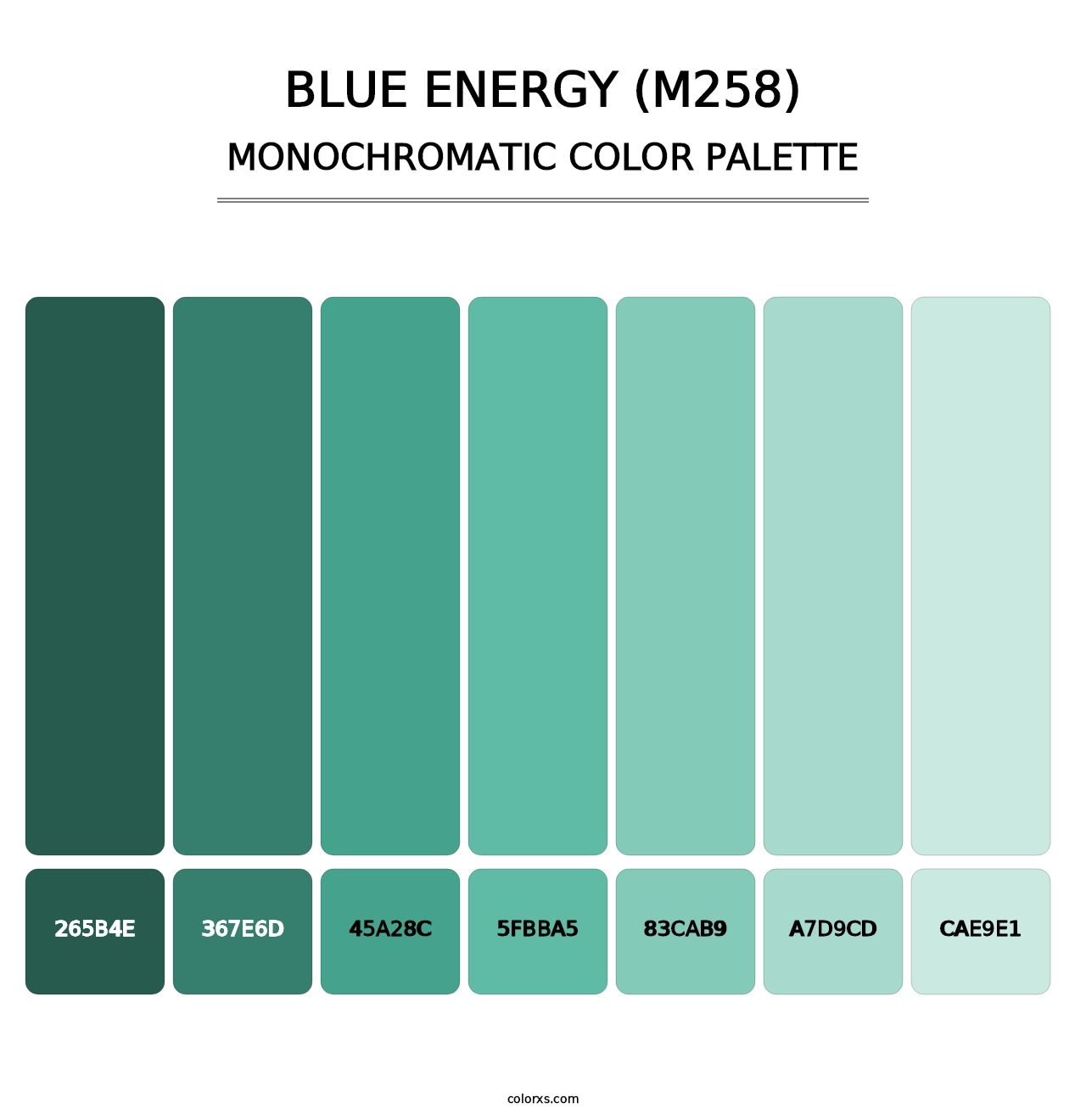 Blue Energy (M258) - Monochromatic Color Palette