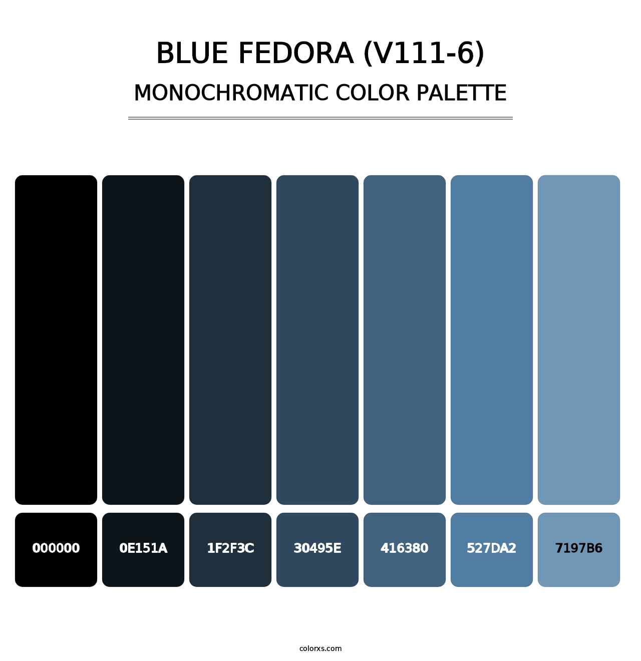 Blue Fedora (V111-6) - Monochromatic Color Palette