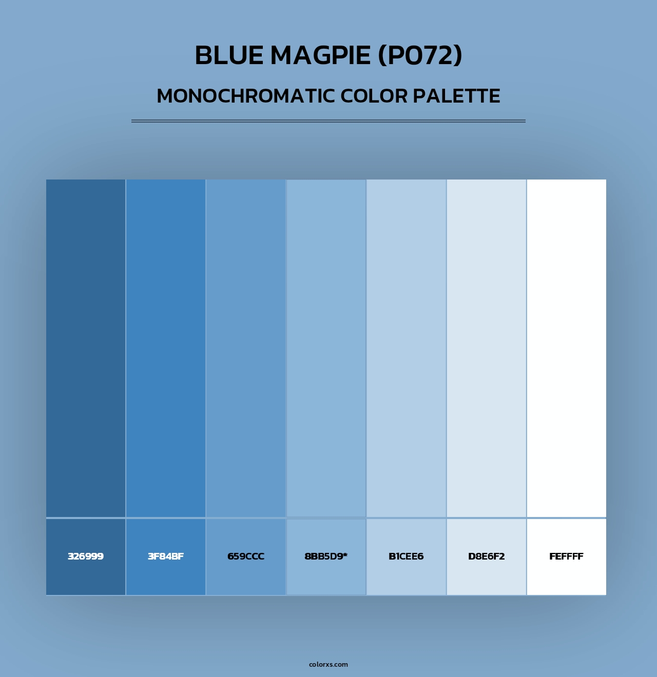 Blue Magpie (P072) - Monochromatic Color Palette