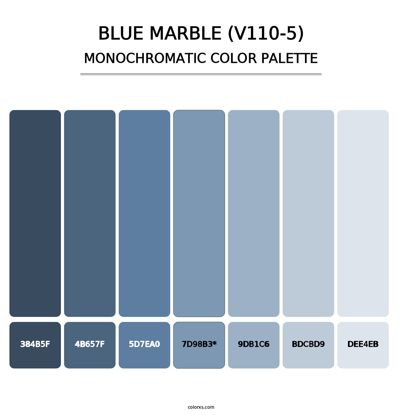 Blue Marble (V110-5) - Monochromatic Color Palette