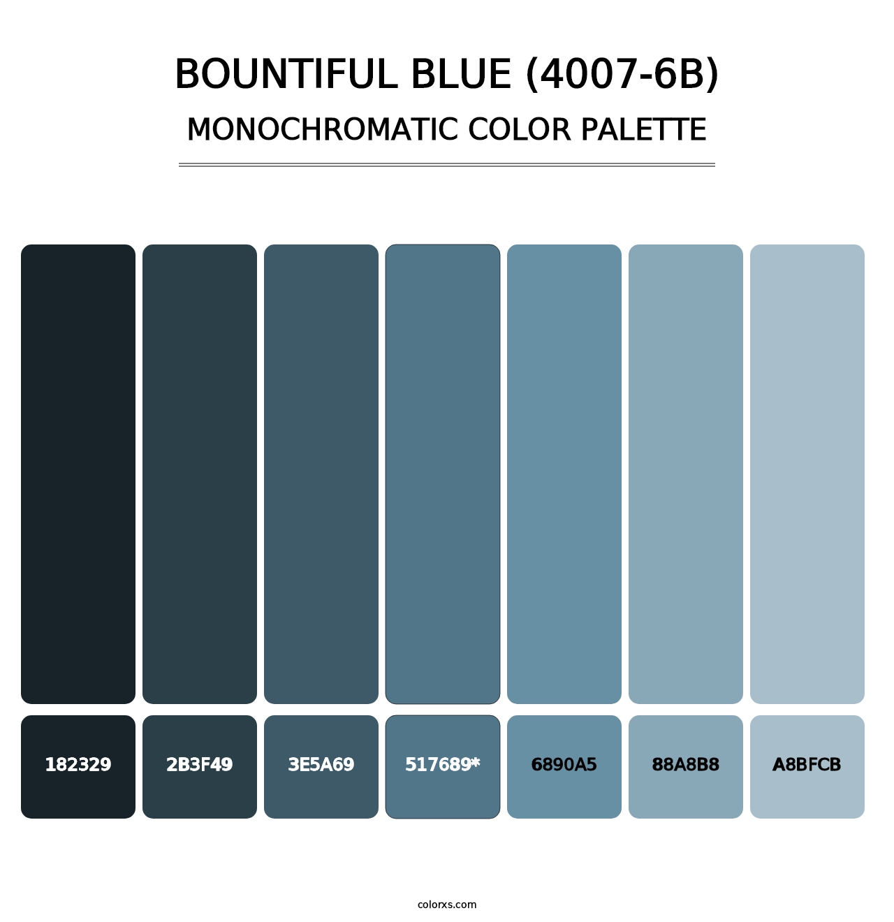 Bountiful Blue (4007-6B) - Monochromatic Color Palette