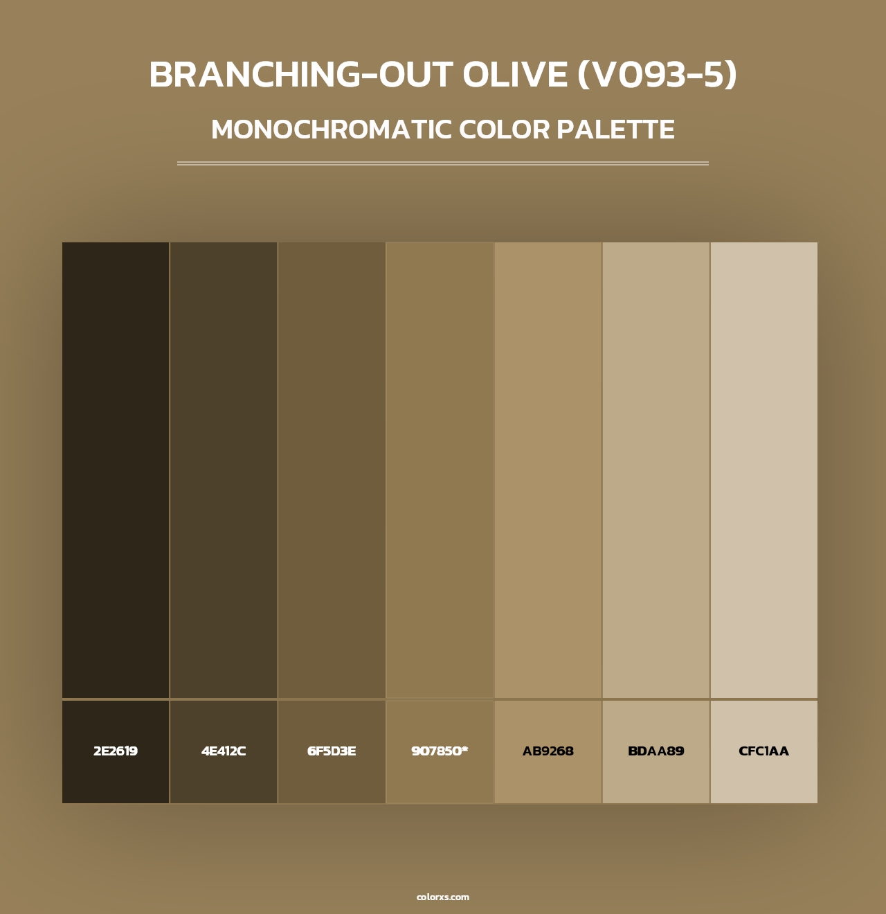 Branching-Out Olive (V093-5) - Monochromatic Color Palette