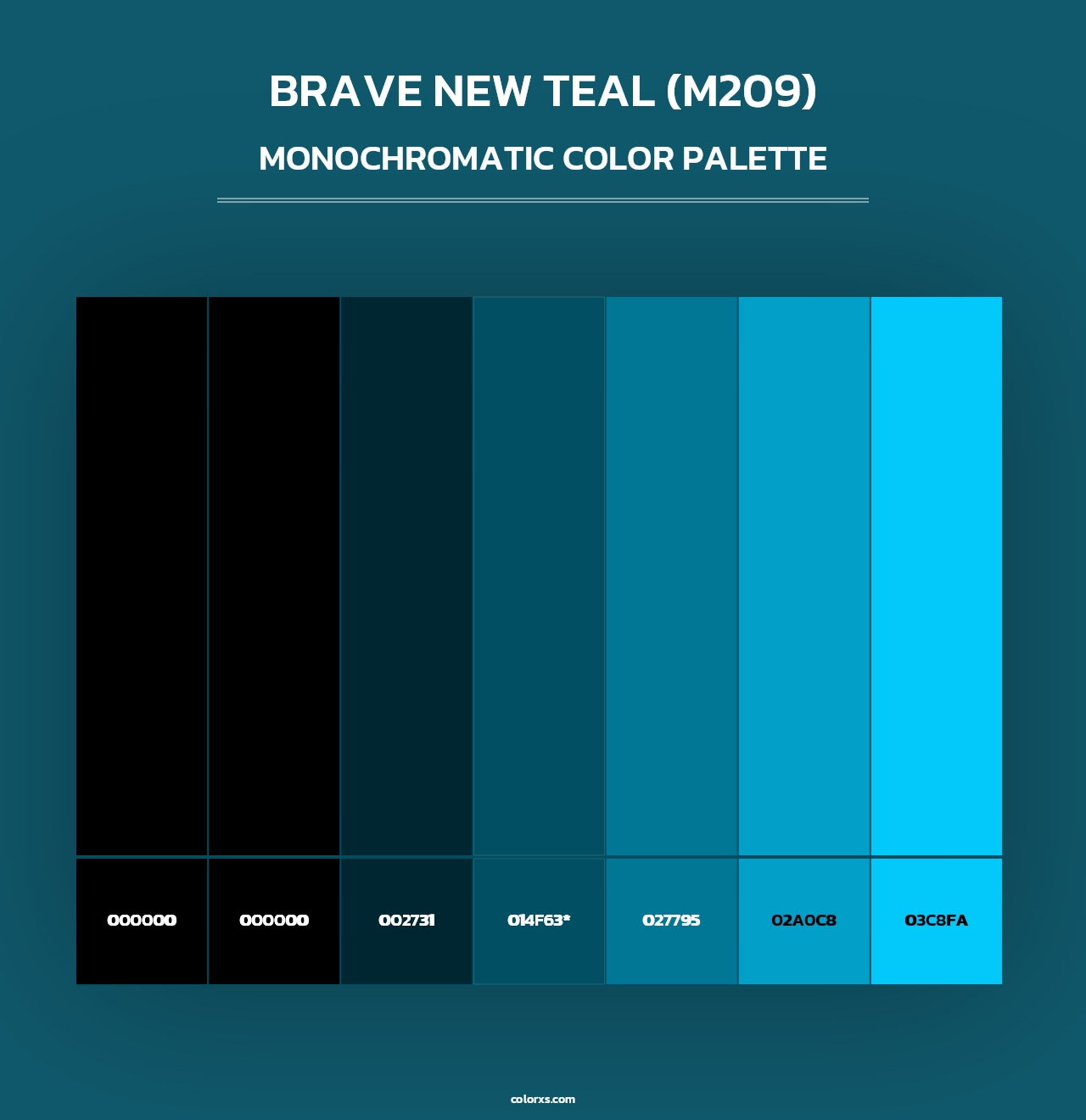 Brave New Teal (M209) - Monochromatic Color Palette