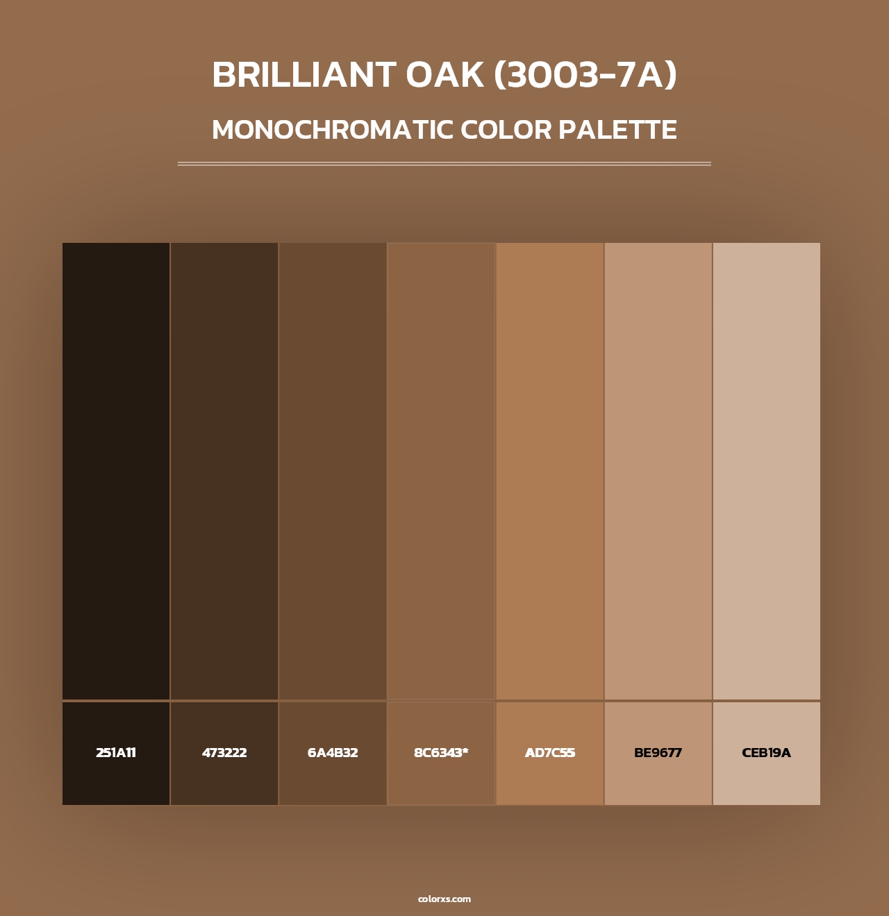 Brilliant Oak (3003-7A) - Monochromatic Color Palette