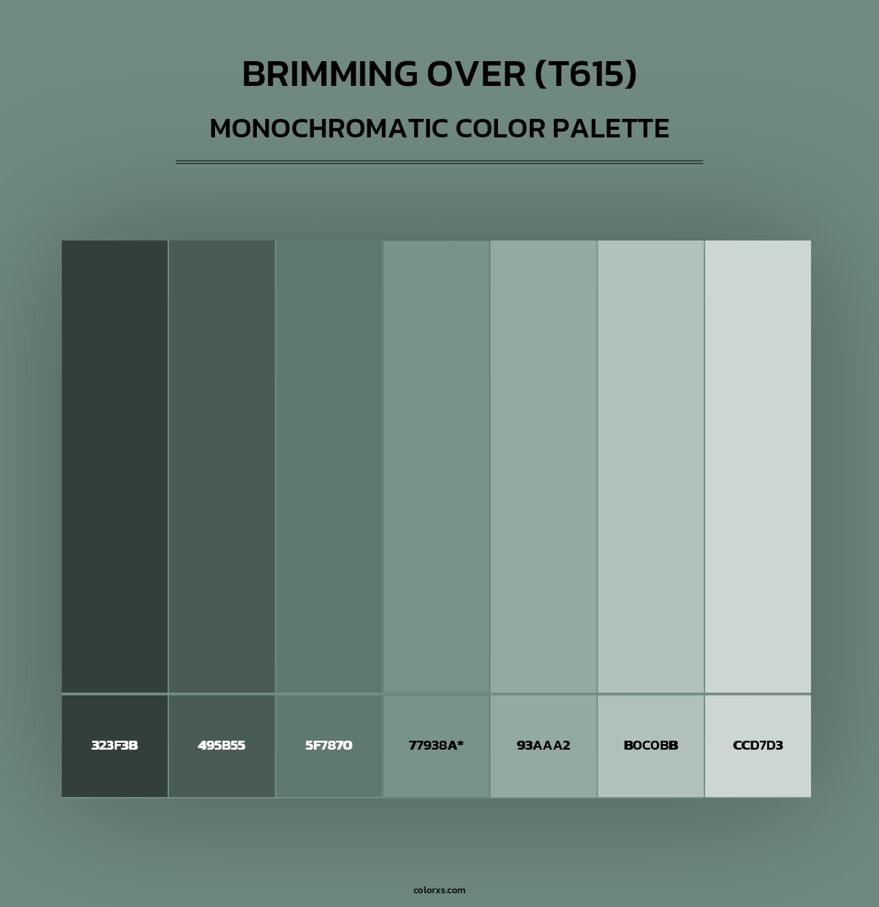 Brimming Over (T615) - Monochromatic Color Palette