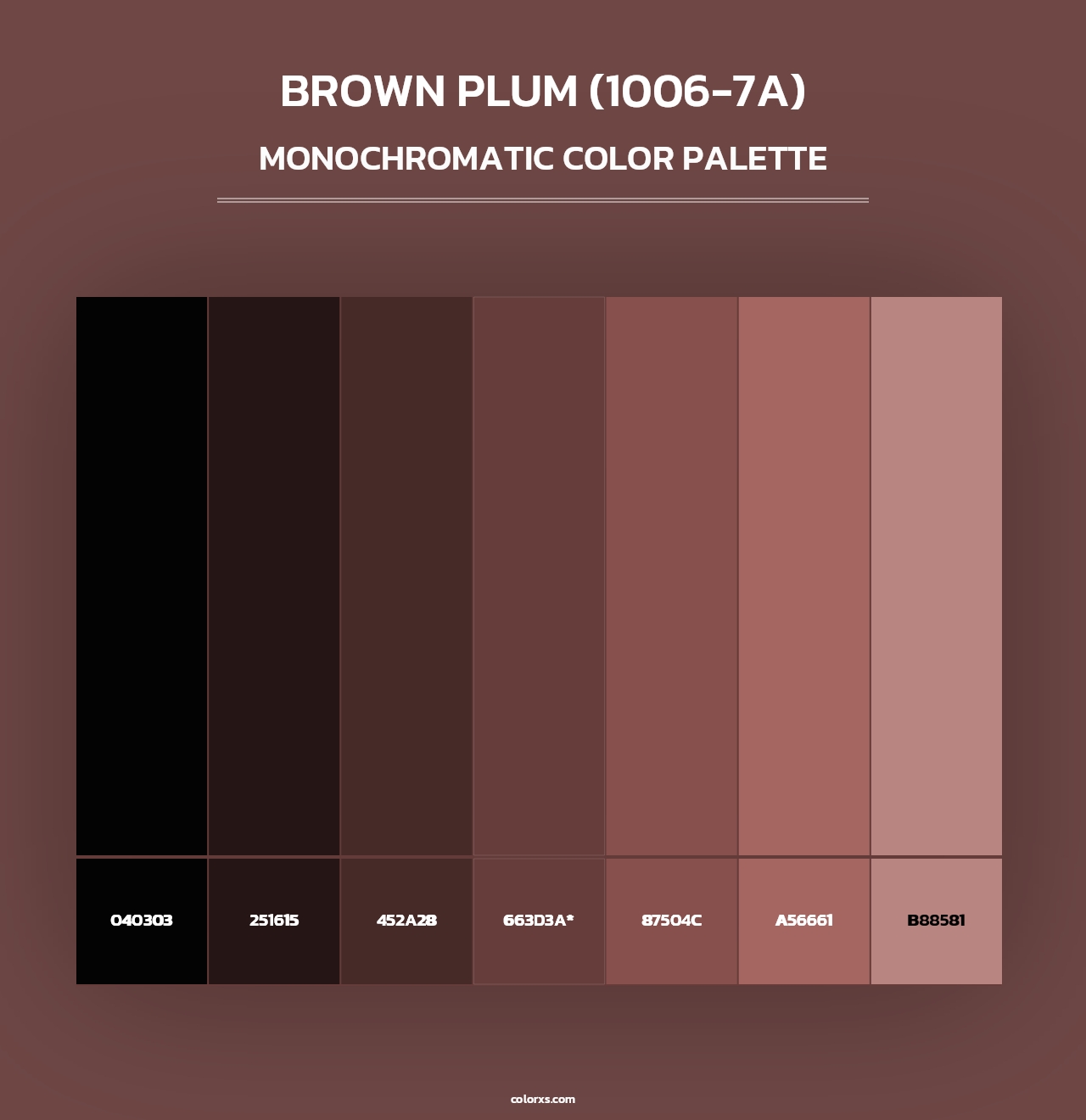 Brown Plum (1006-7A) - Monochromatic Color Palette