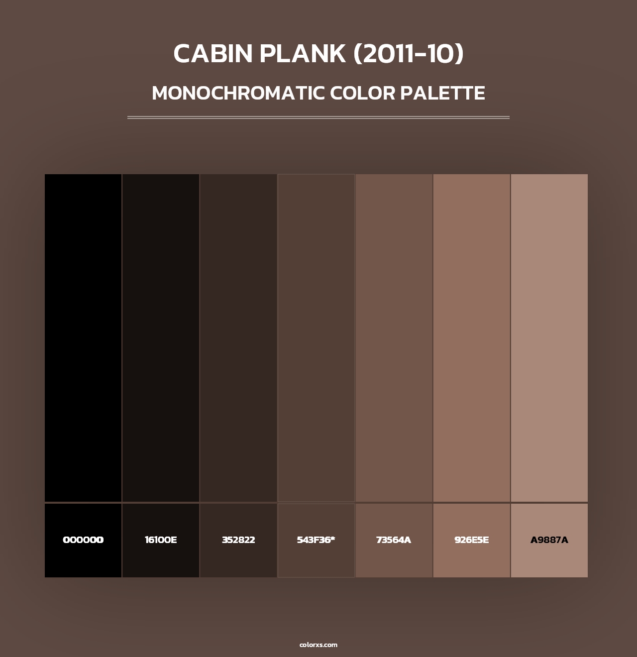 Cabin Plank (2011-10) - Monochromatic Color Palette