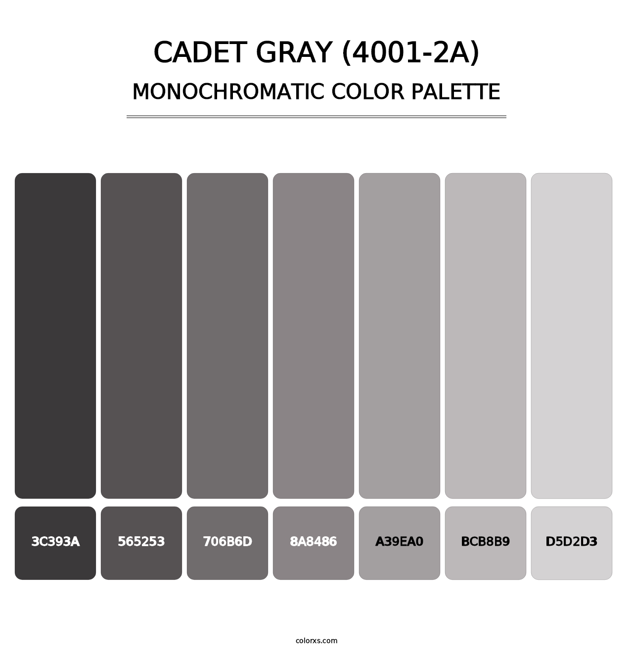 Cadet Gray (4001-2A) - Monochromatic Color Palette