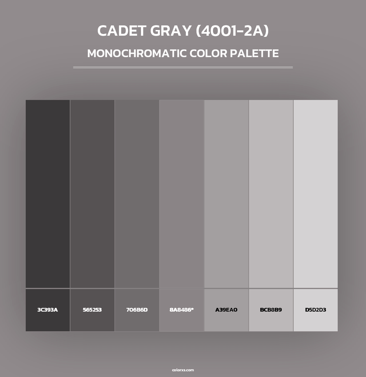 Cadet Gray (4001-2A) - Monochromatic Color Palette