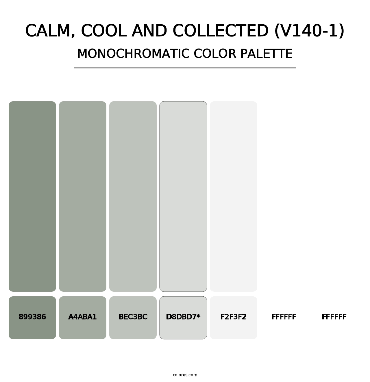 Calm, Cool and Collected (V140-1) - Monochromatic Color Palette