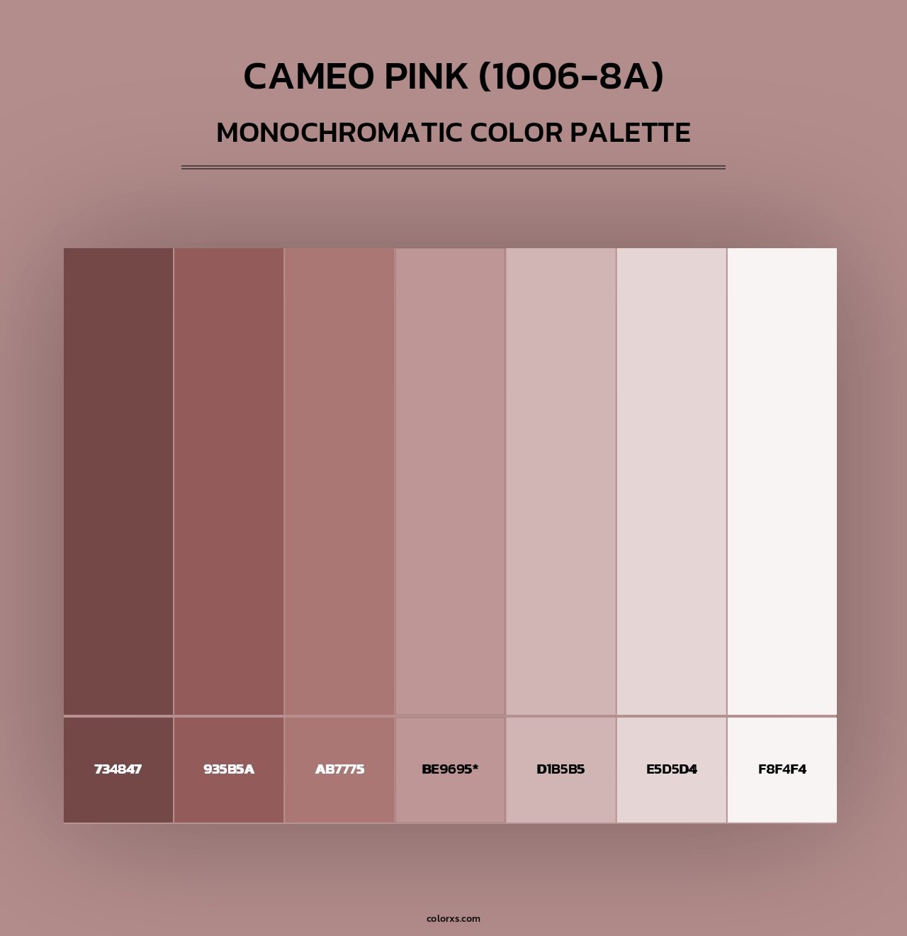 Cameo Pink (1006-8A) - Monochromatic Color Palette