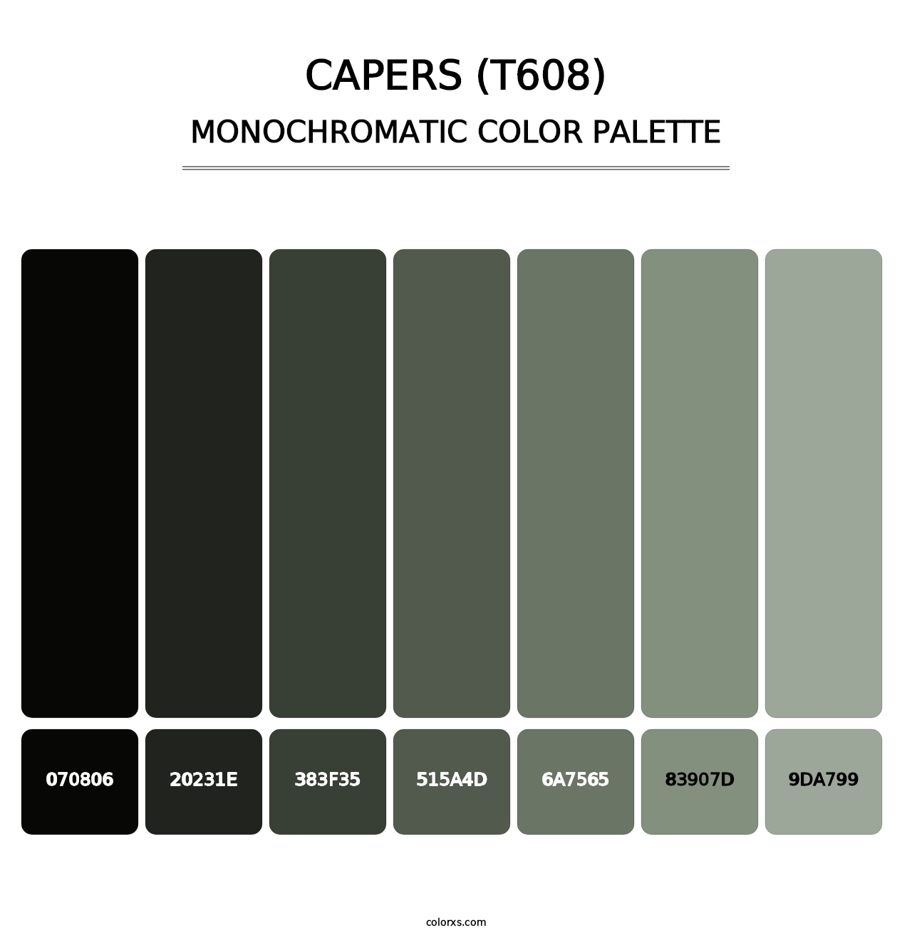 Capers (T608) - Monochromatic Color Palette