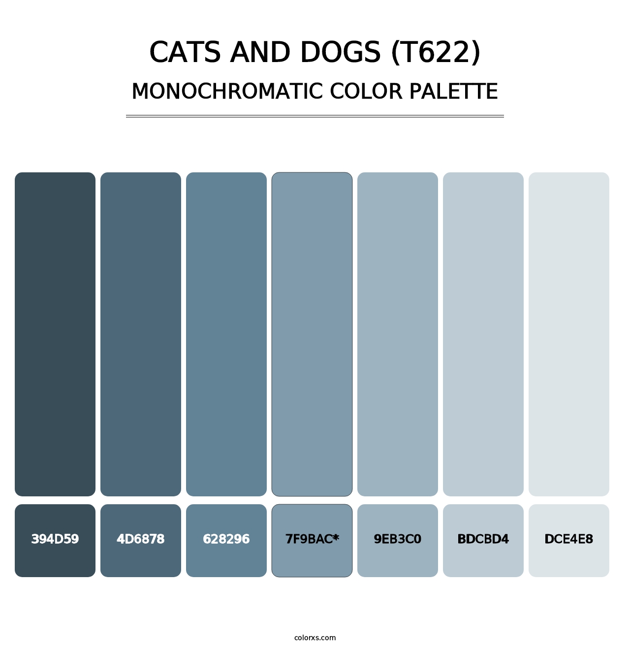 Cats and Dogs (T622) - Monochromatic Color Palette
