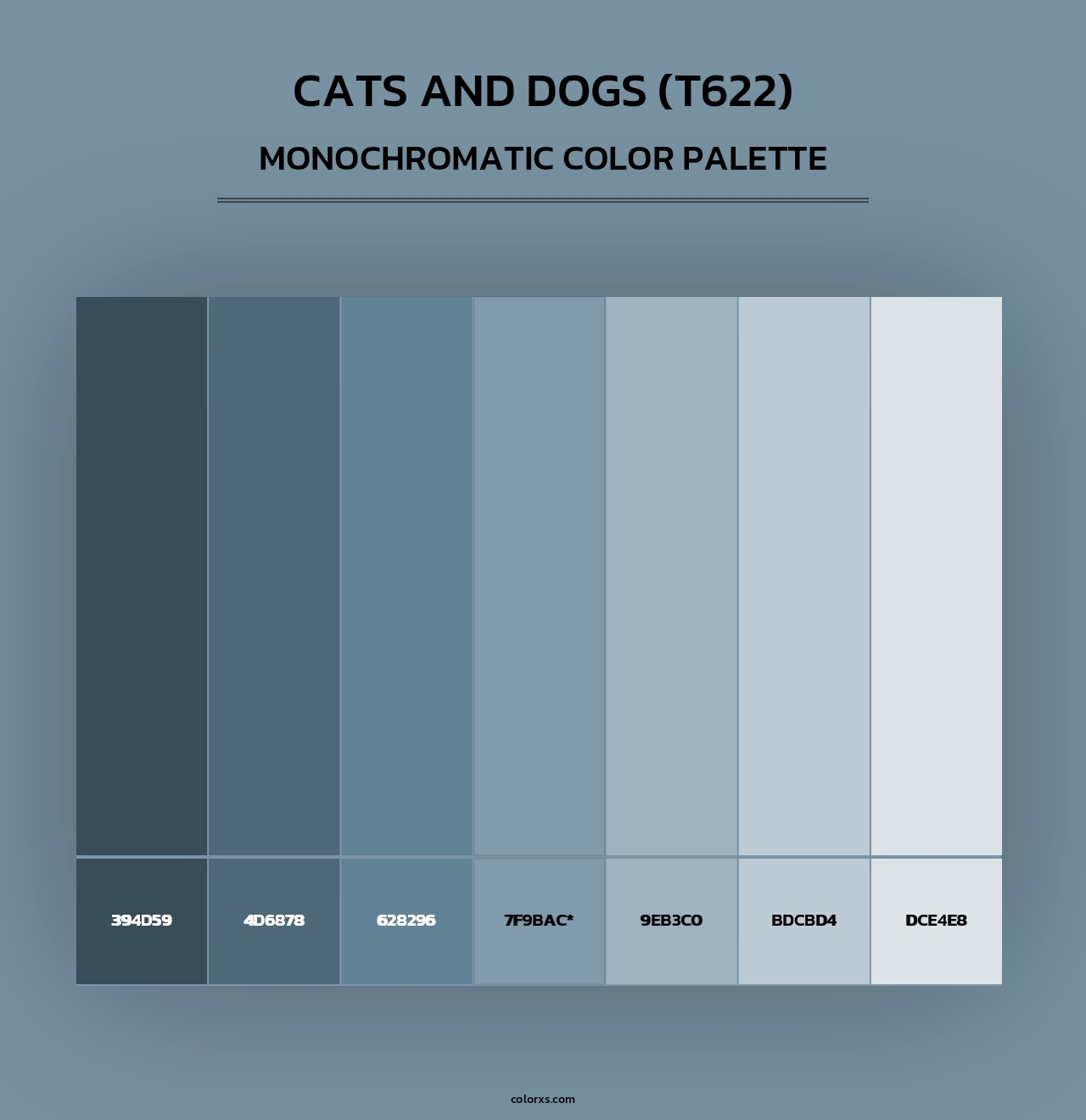 Cats and Dogs (T622) - Monochromatic Color Palette