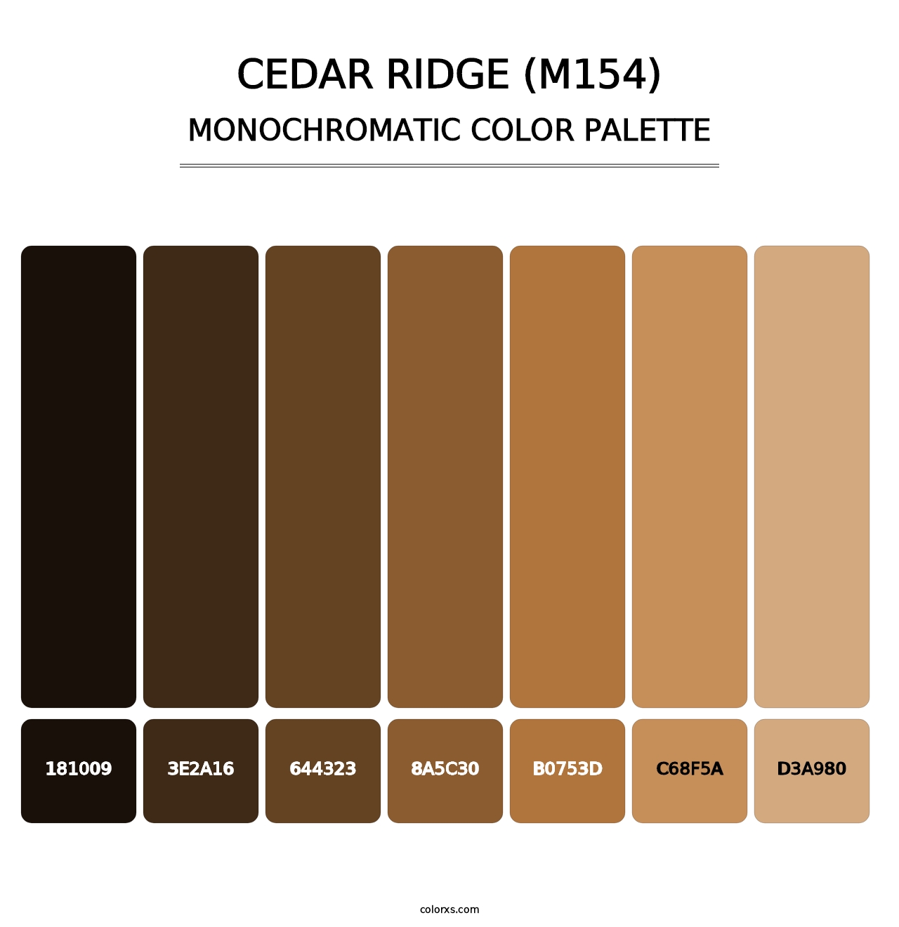 Cedar Ridge (M154) - Monochromatic Color Palette