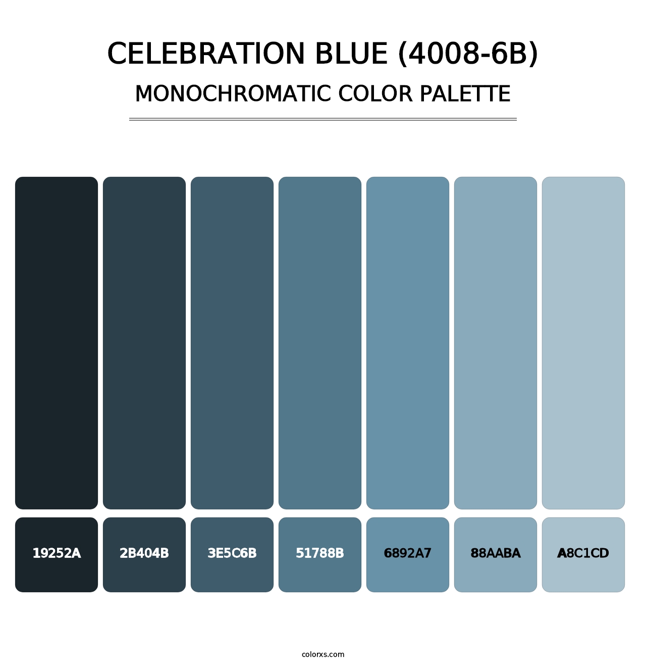 Celebration Blue (4008-6B) - Monochromatic Color Palette