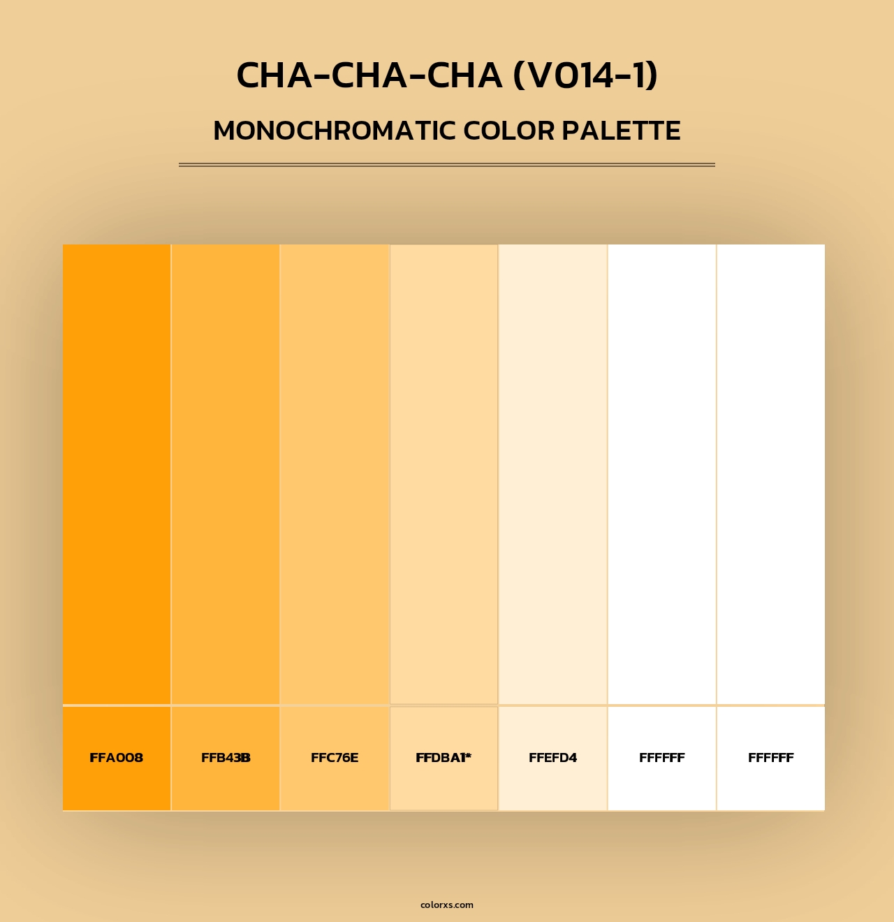 Cha-Cha-Cha (V014-1) - Monochromatic Color Palette