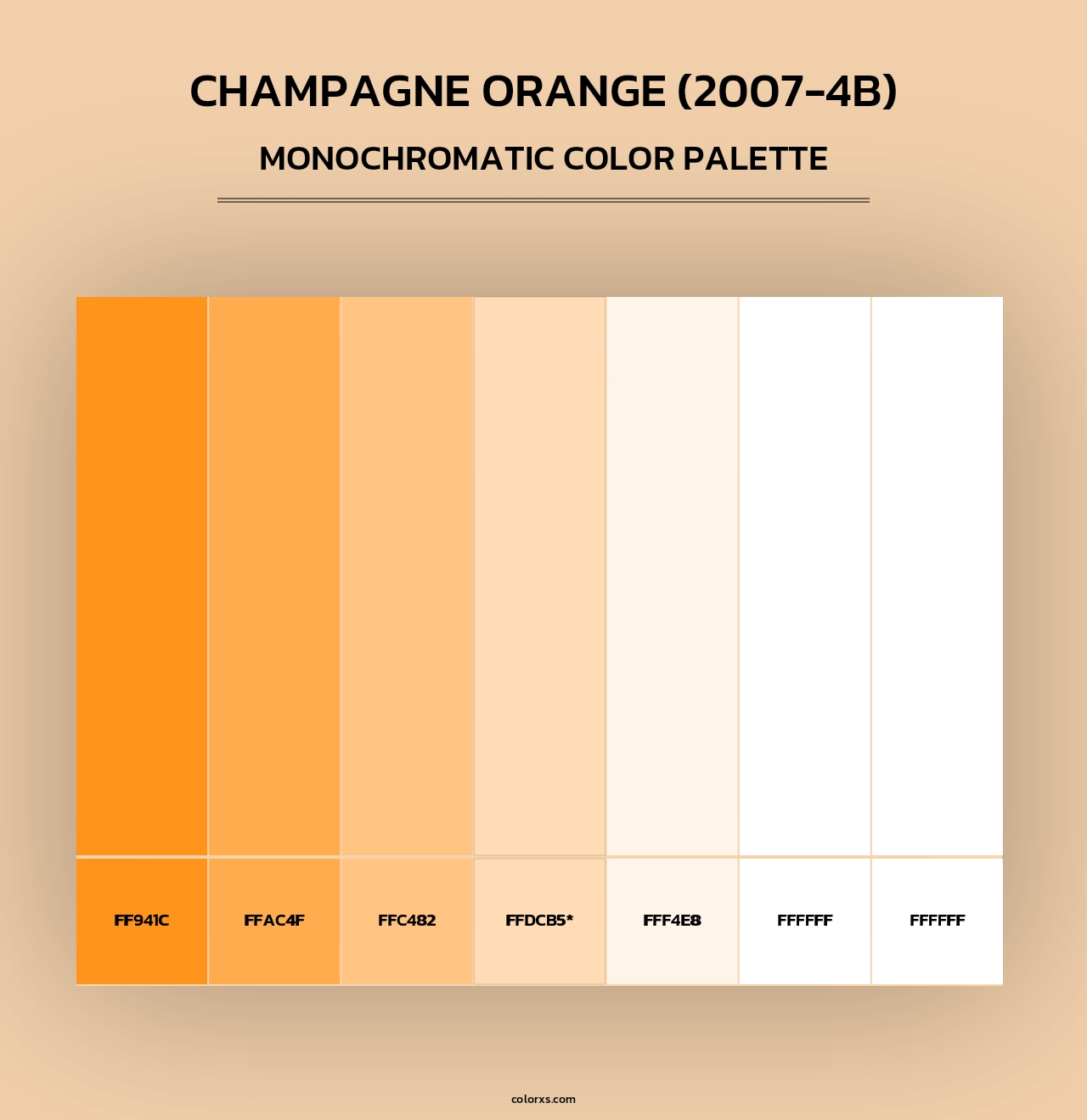 Champagne Orange (2007-4B) - Monochromatic Color Palette