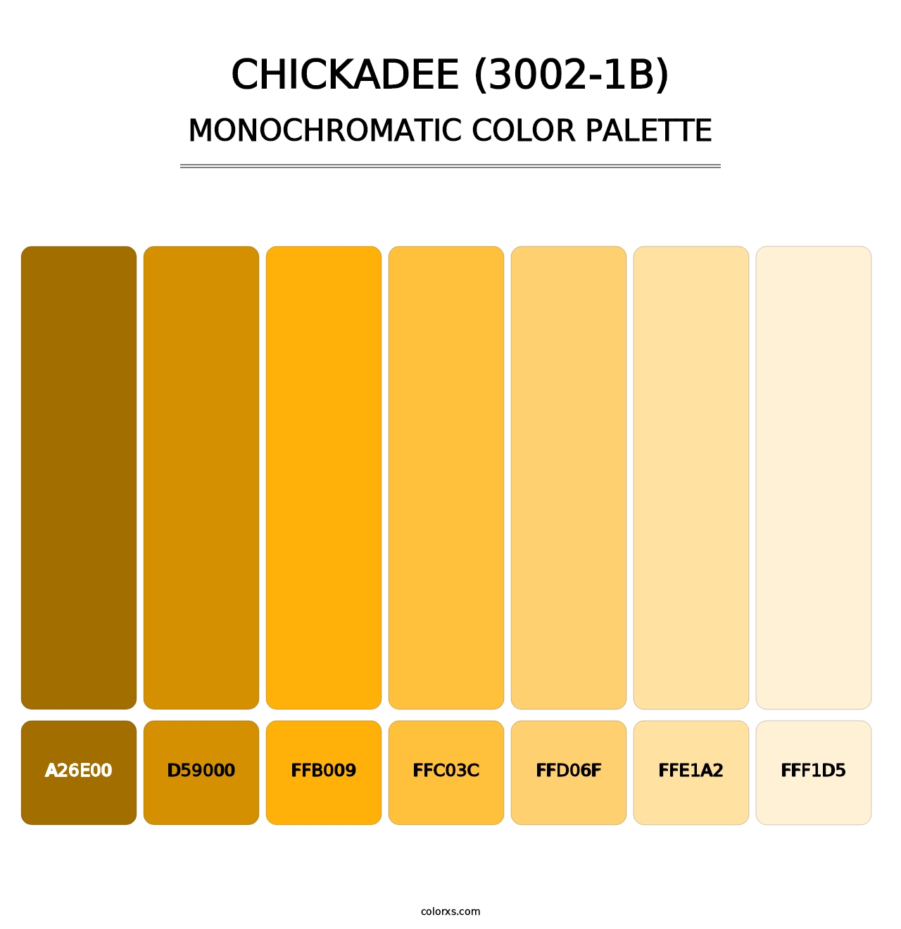 Chickadee (3002-1B) - Monochromatic Color Palette