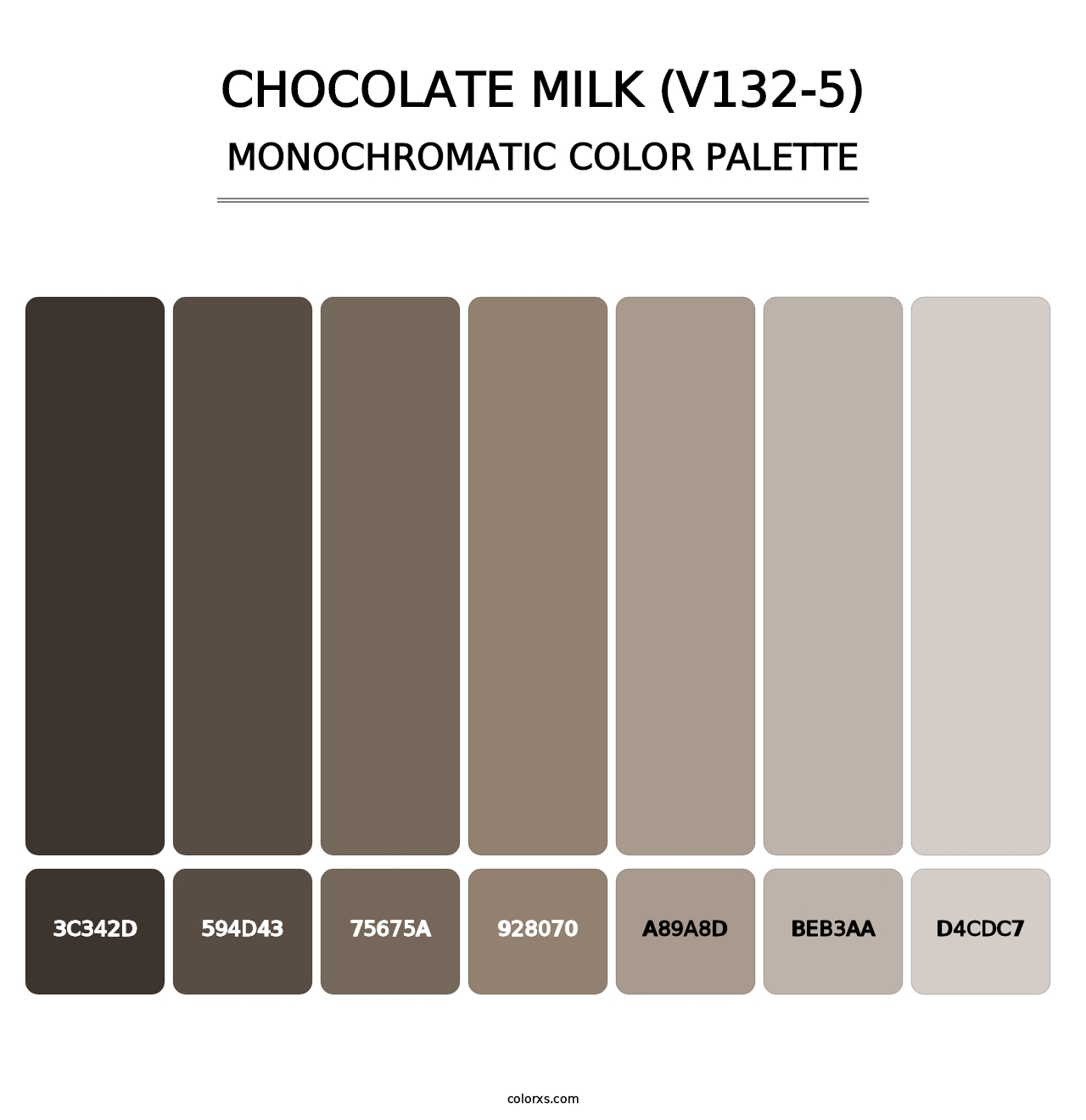 Chocolate Milk (V132-5) - Monochromatic Color Palette