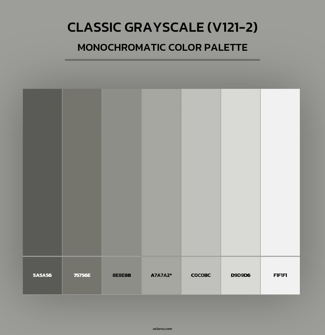 Classic Grayscale (V121-2) - Monochromatic Color Palette
