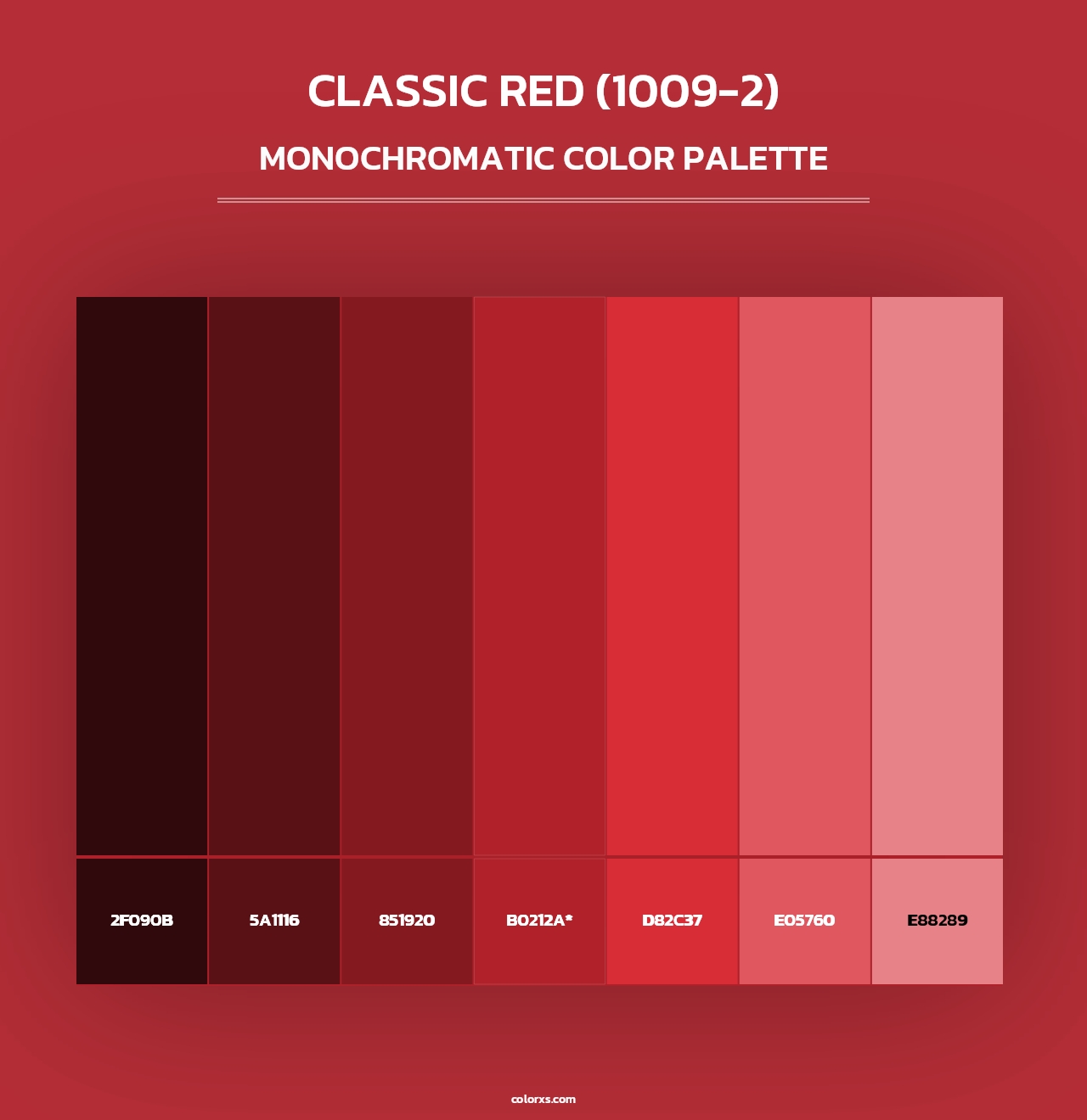 Classic Red (1009-2) - Monochromatic Color Palette