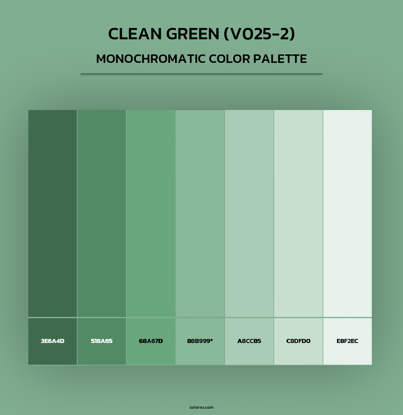 Clean Green (V025-2) - Monochromatic Color Palette