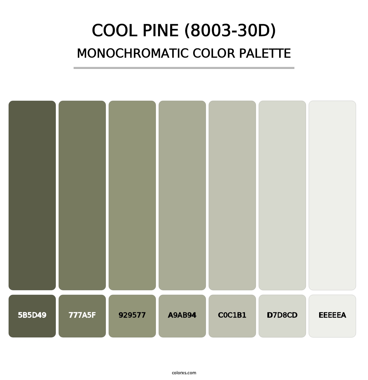 Cool Pine (8003-30D) - Monochromatic Color Palette