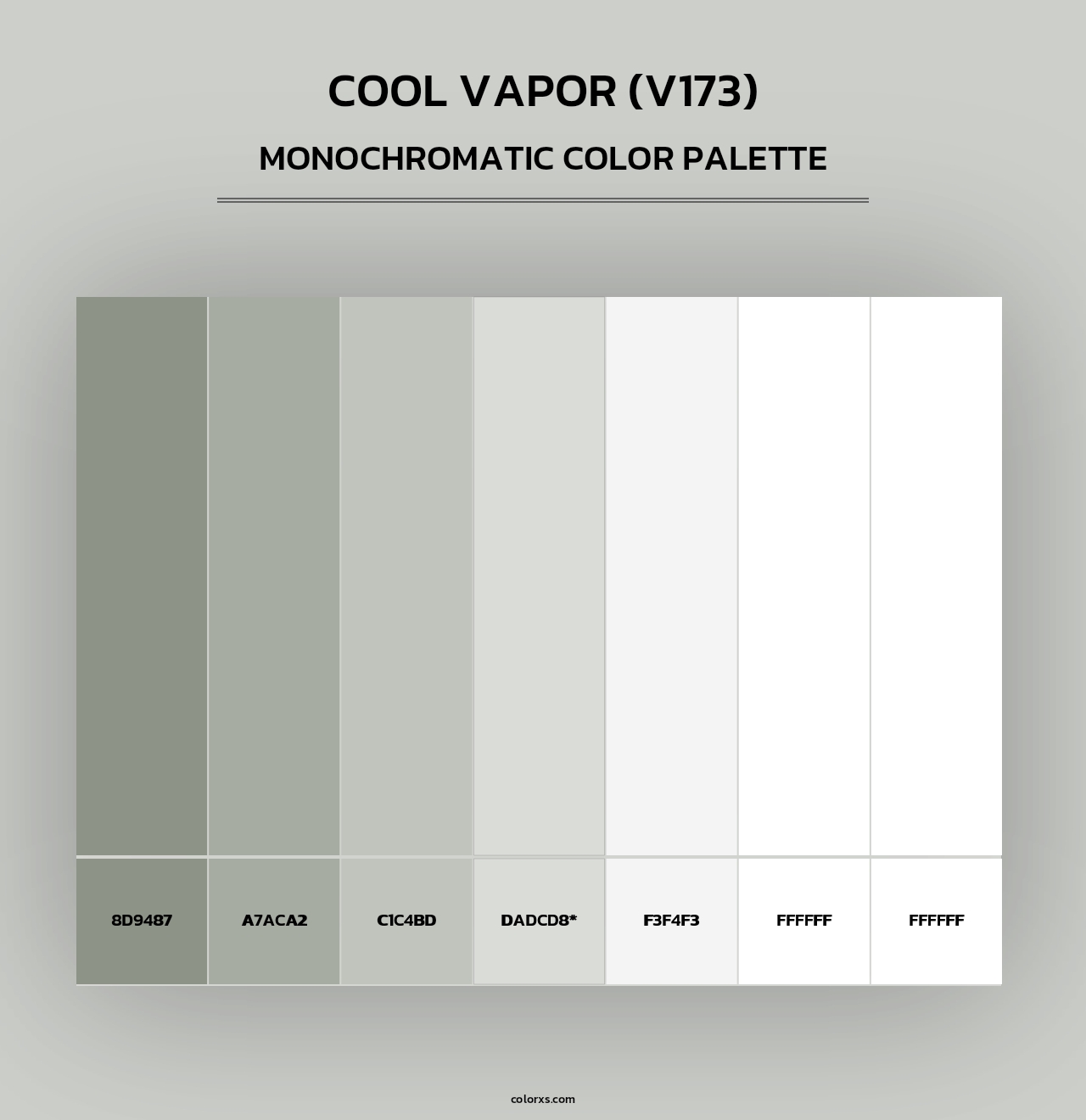 Cool Vapor (V173) - Monochromatic Color Palette