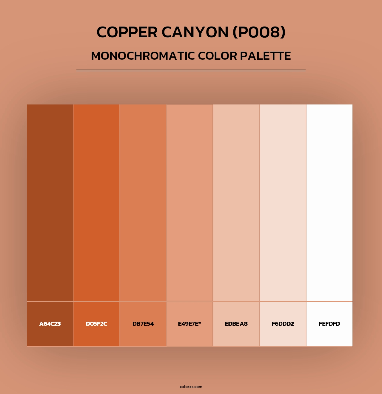 Copper Canyon (P008) - Monochromatic Color Palette