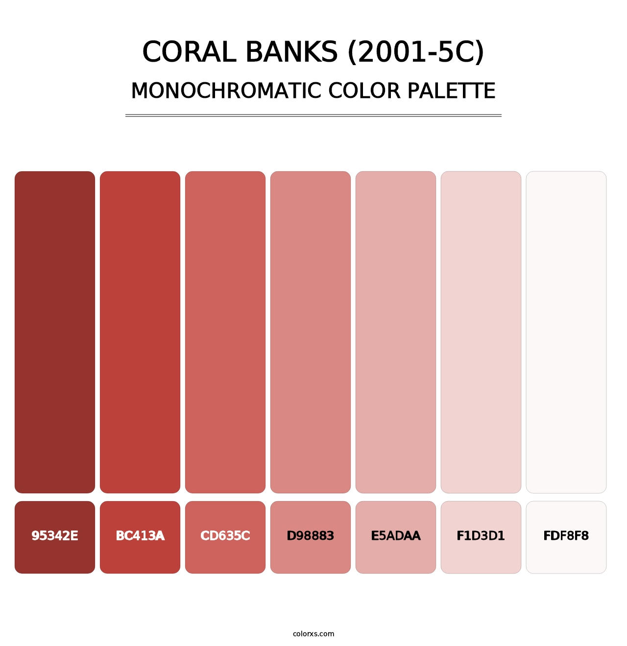 Coral Banks (2001-5C) - Monochromatic Color Palette
