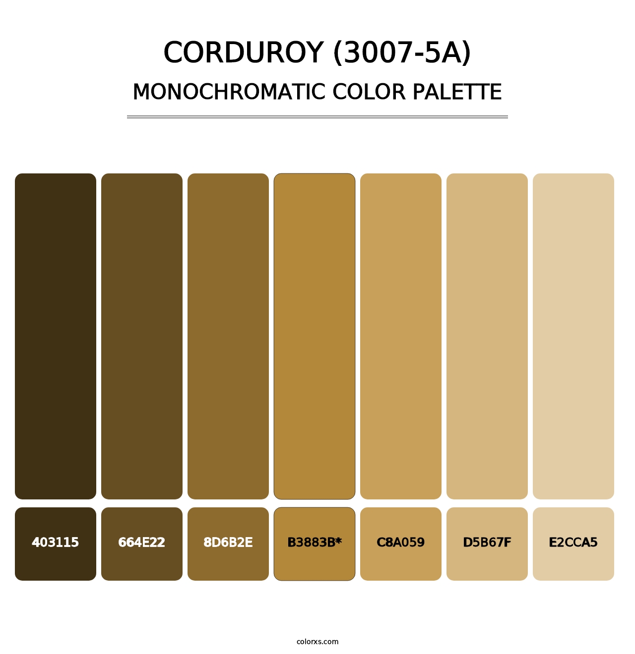 Corduroy (3007-5A) - Monochromatic Color Palette