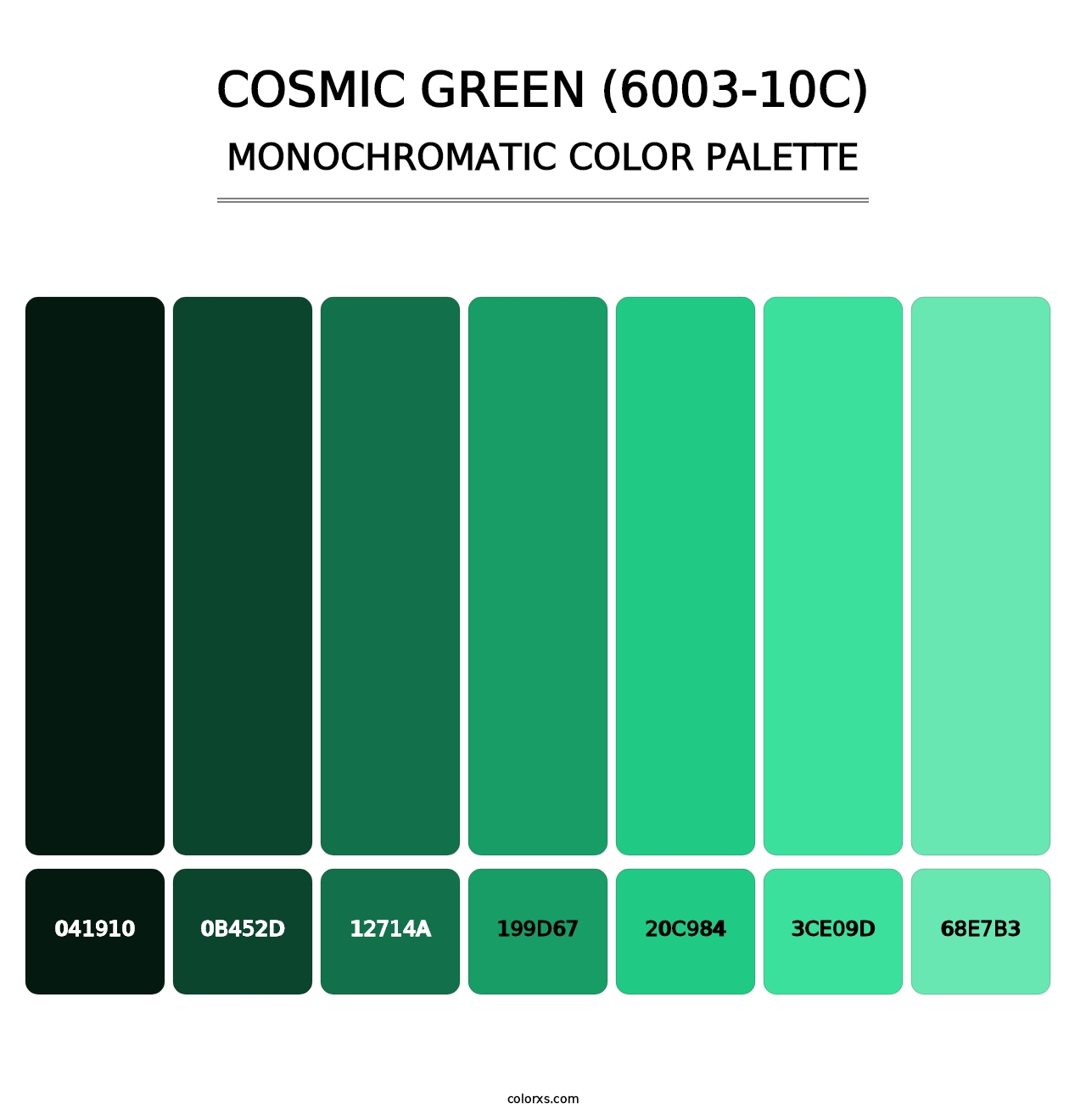 Cosmic Green (6003-10C) - Monochromatic Color Palette