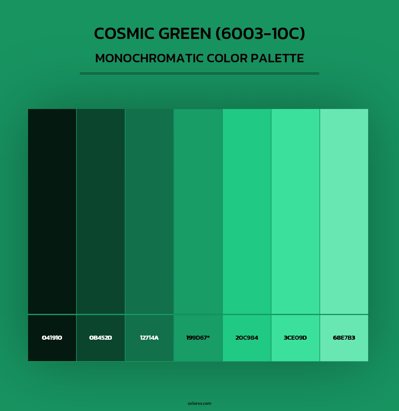 Cosmic Green (6003-10C) - Monochromatic Color Palette