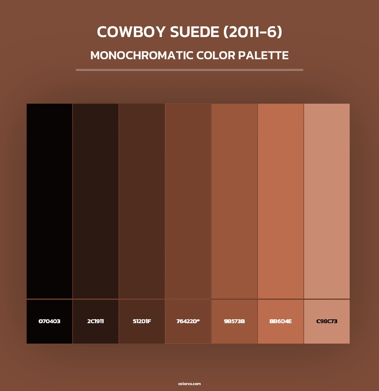 Cowboy Suede (2011-6) - Monochromatic Color Palette