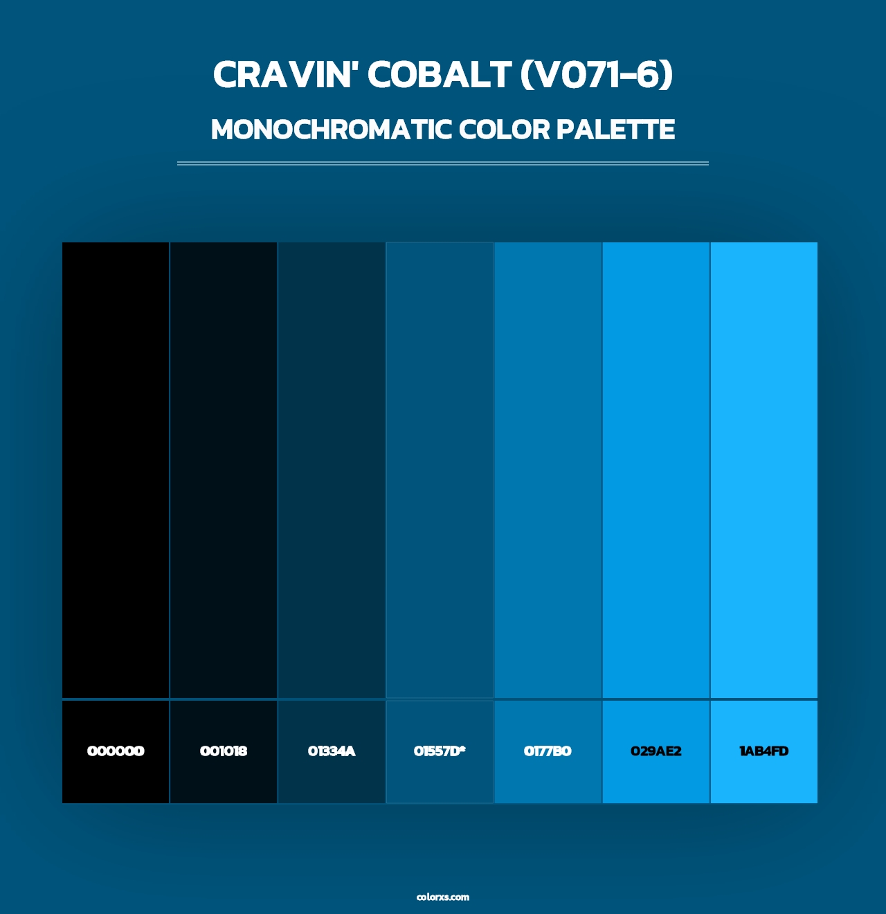 Cravin' Cobalt (V071-6) - Monochromatic Color Palette