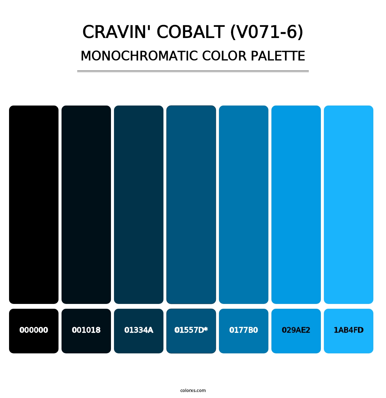 Cravin' Cobalt (V071-6) - Monochromatic Color Palette